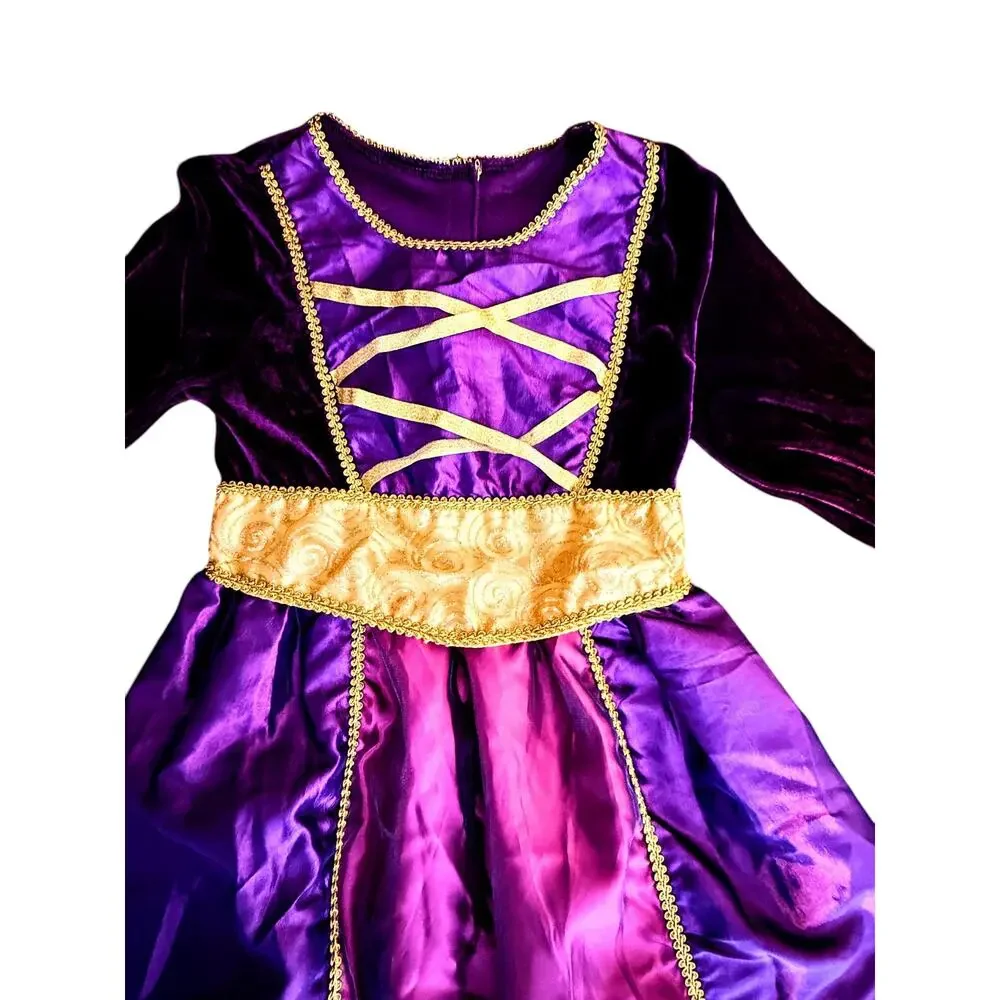 Girls Purple Velvet Medieval Renaissance Princess Costume Dress [10-12]